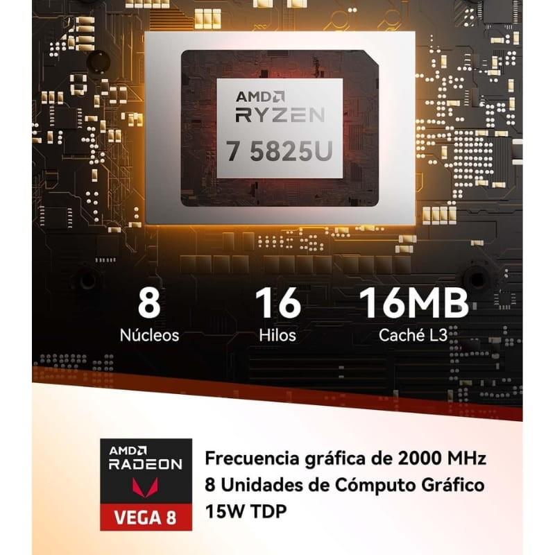 GEEKOM A5 AMD Ryzen 7 5825U 16GB/512GB SSD Win11 Pro - procesador integrado