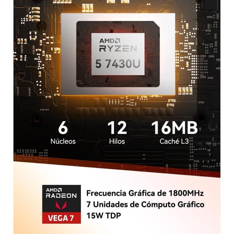 GEEKOM A5 2025 Edition AMD Ryzen 5 7430U 16GB/512GB Win11 Pro - procesador integrado