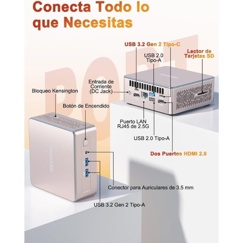 GEEKOM A5 AMD Ryzen 7 5825U 16GB/512GB SSD Win11 Pro - interfaz