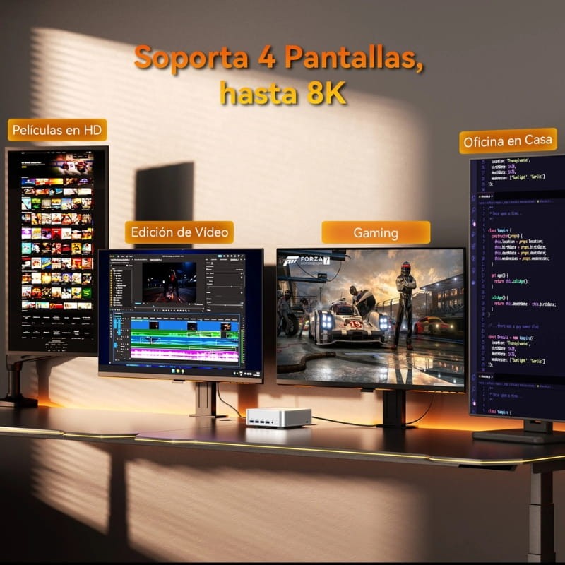 GEEKOM A8 Max AMD Ryzen 9 8945HS 32Go/2To Win 11 Pro - quadruple sortie vidéo