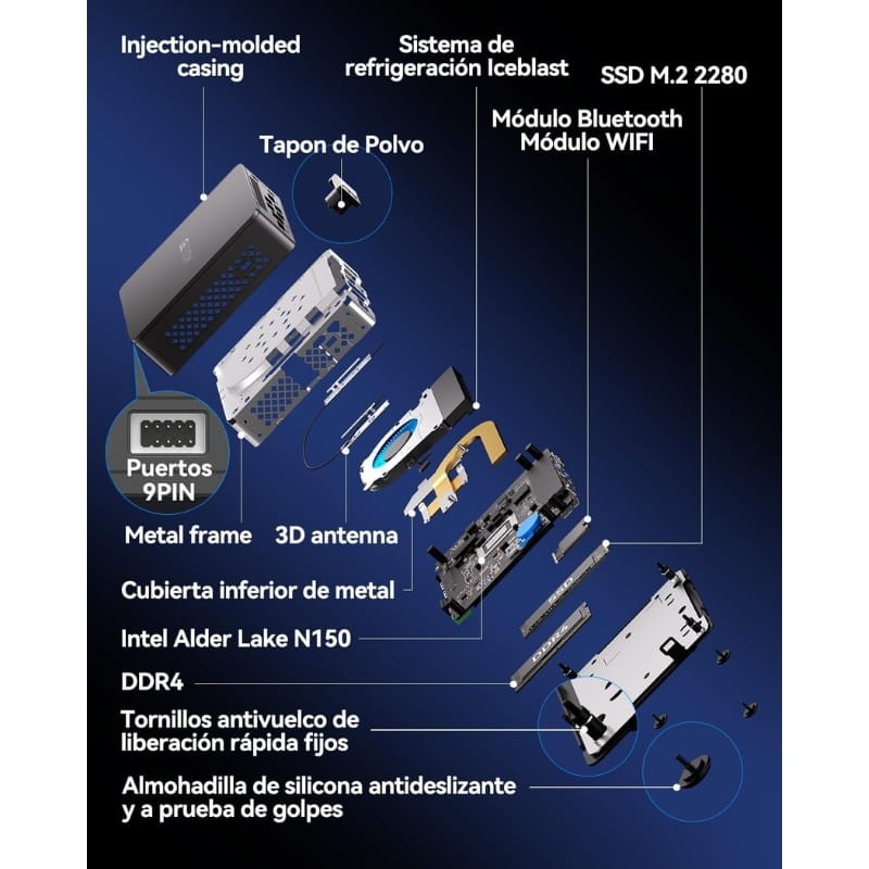 GEEKOM Air12 Lite Intel N150 16GB/512GB Win11 Pro - características principales