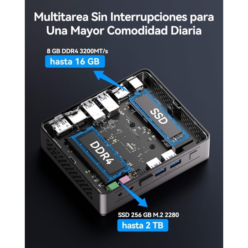 GEEKOM Air12 Lite Intel N150 16GB/512GB Win11 Pro - memoria RAM y almacenamiento