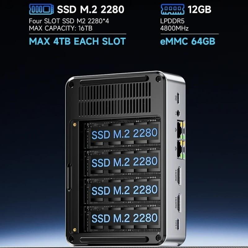 GMKtec NucBox G9 - Emplacements pour SSD