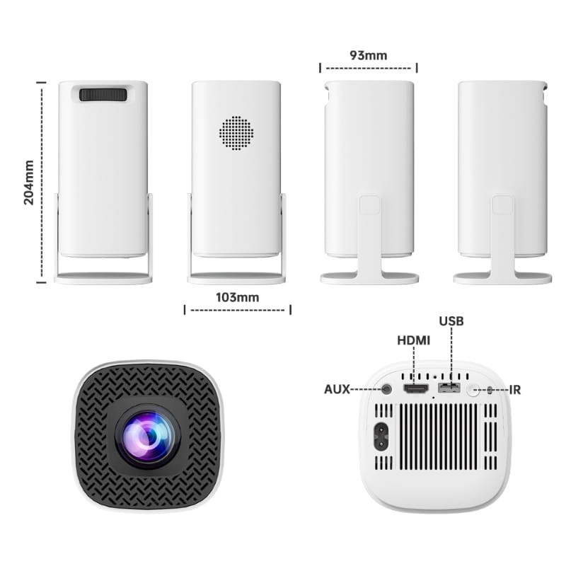 Game Projector P30 Max - dimensiones e interfaz
