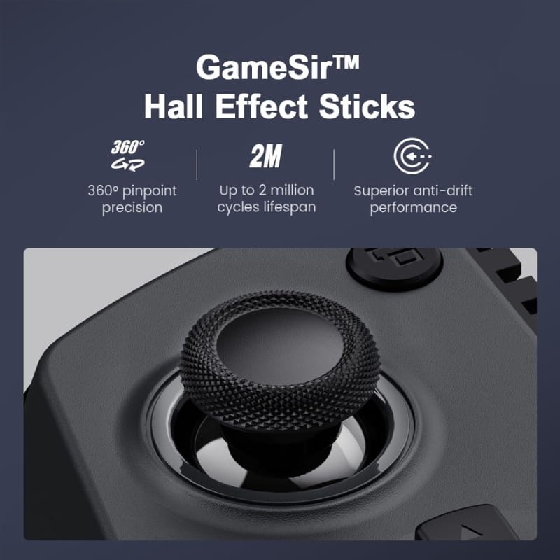 Comando GameSir X5S Preto - joysticks com efeito Hall