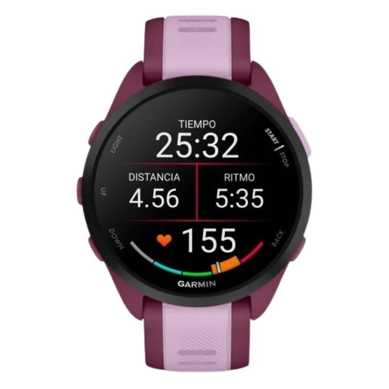 Garmin Forerunner 165 Music Púrpura - vista frontal