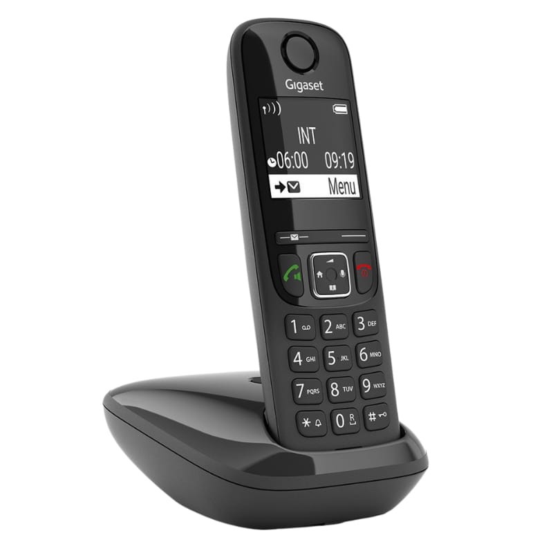 Gigaset AS690 Teléfono DECT/analógico Negro - vista a 45 grados