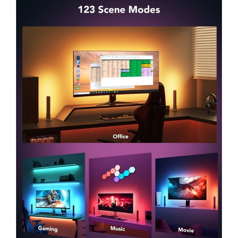 Govee H6608 PC Monitor Pro Kit - Tira LED + Barra de Luz LED - escenas