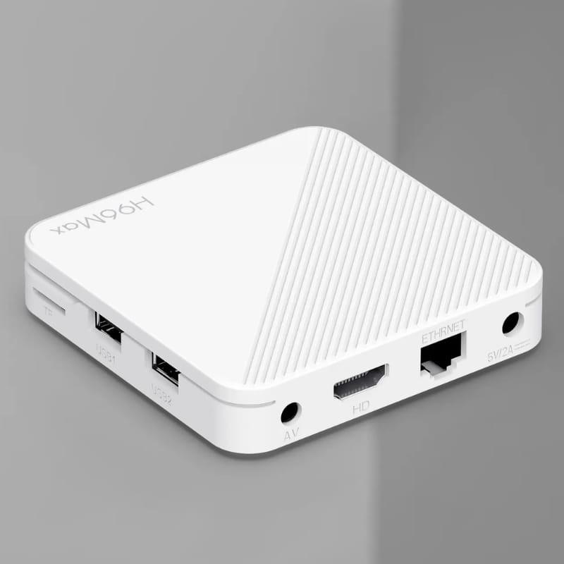 H96 Max H313 4K 2Go/16Go Android 14 Blanc - Android TV - Vue à 45 degrés