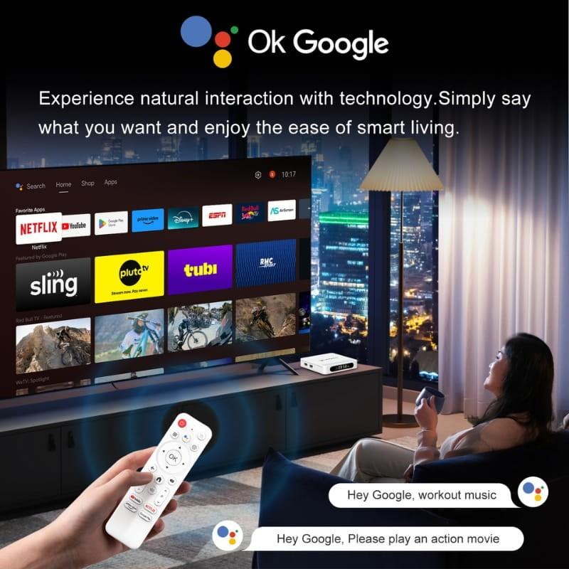 H96 Max H618 Plus 2Go/16Go 8K WiFi6 Android 14 - assistant vocal