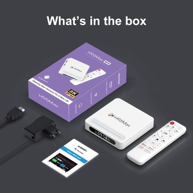 H96 Max H618 Plus 2Go/16Go 8K WiFi6 Android 14 - contenu de la boîte