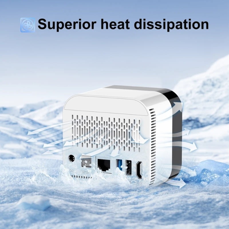 H96 Max H728 4GB/32GB Android 14 Blanc - système de dissipation de la chaleur