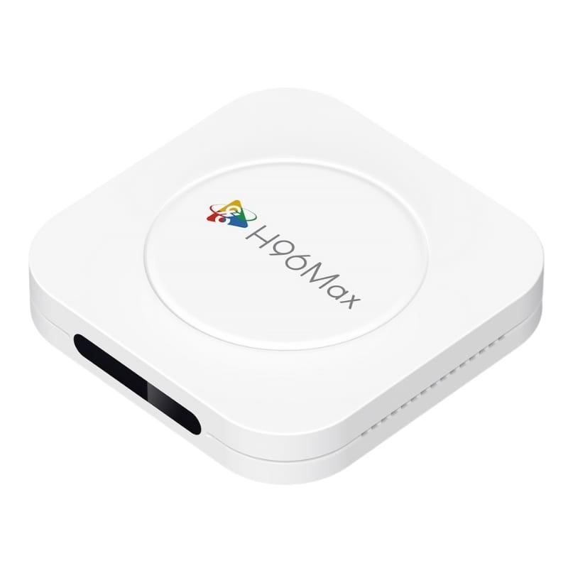 H96 Max M1 Plus 4GB/128GB 8K WiFi6 Android 14 Branco - vista a 45 graus