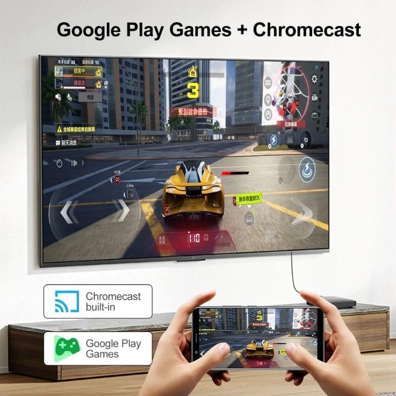 H96 Max S905L3 2GB/8GB 4K WiFi Dual Band Android 14 Preto - função chromecast