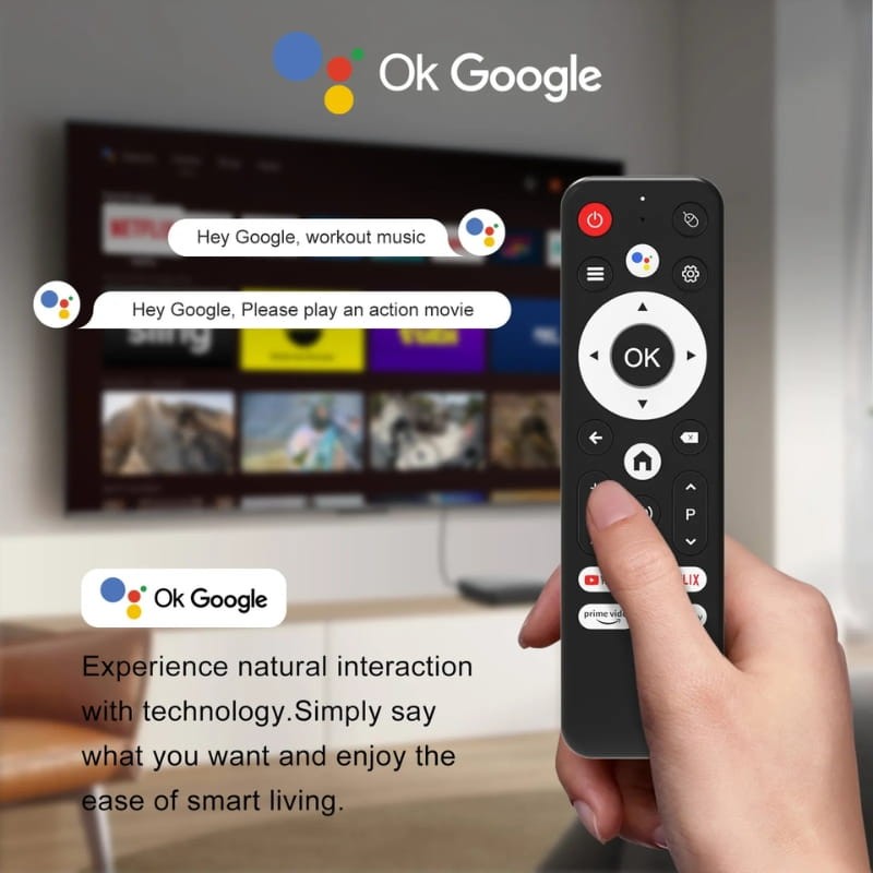 H96 Max S905L3 2GB/8GB 4K WiFi Dual Band Android 14 Preto - assistente de voz integrado