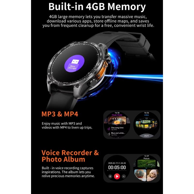 HD300 Pro Laranja - Relógio inteligente - memória interna