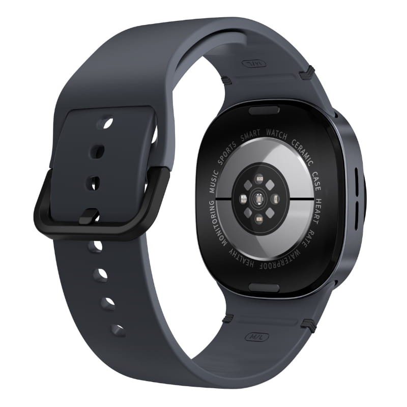 HD8 Mini Noir - Montre intelligente - Vue arrière à 45 degrés