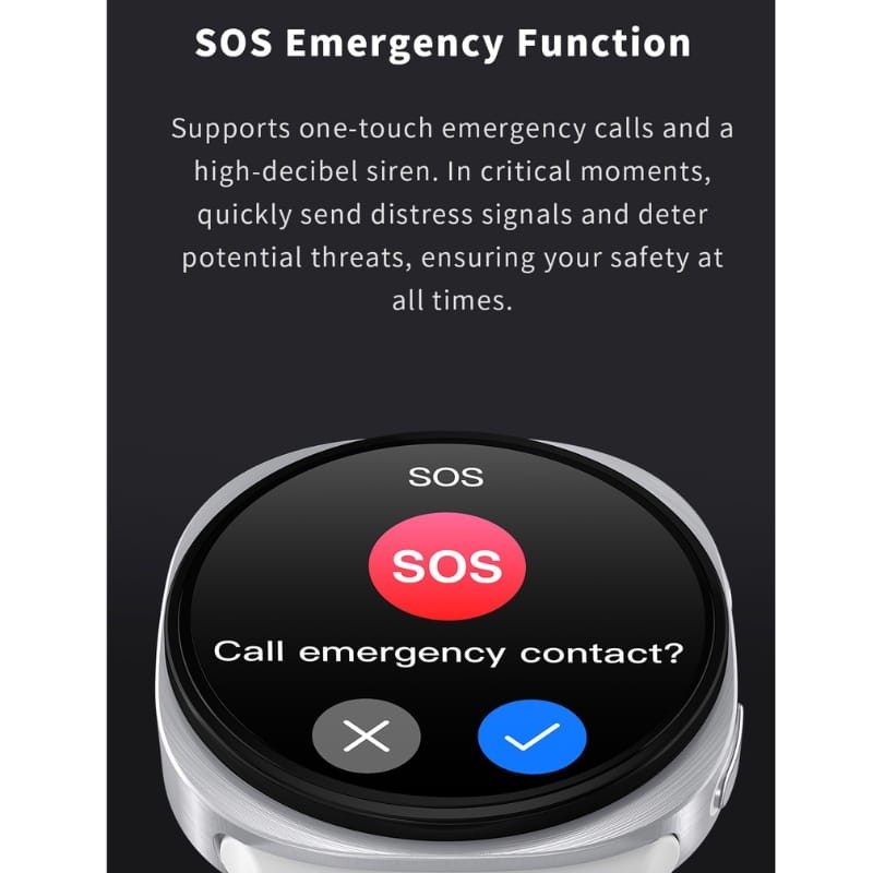 HD8 Mini Noir - Montre intelligente - Appels SOS