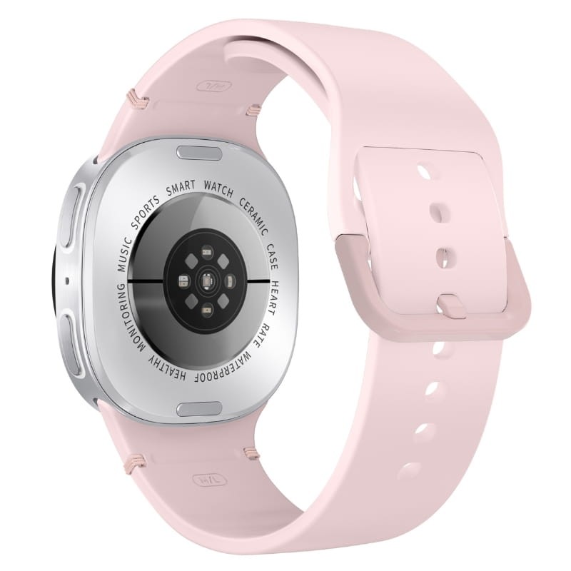 HD8 Mini Rose - Montre intelligente - Vue arrière à 45 degrés