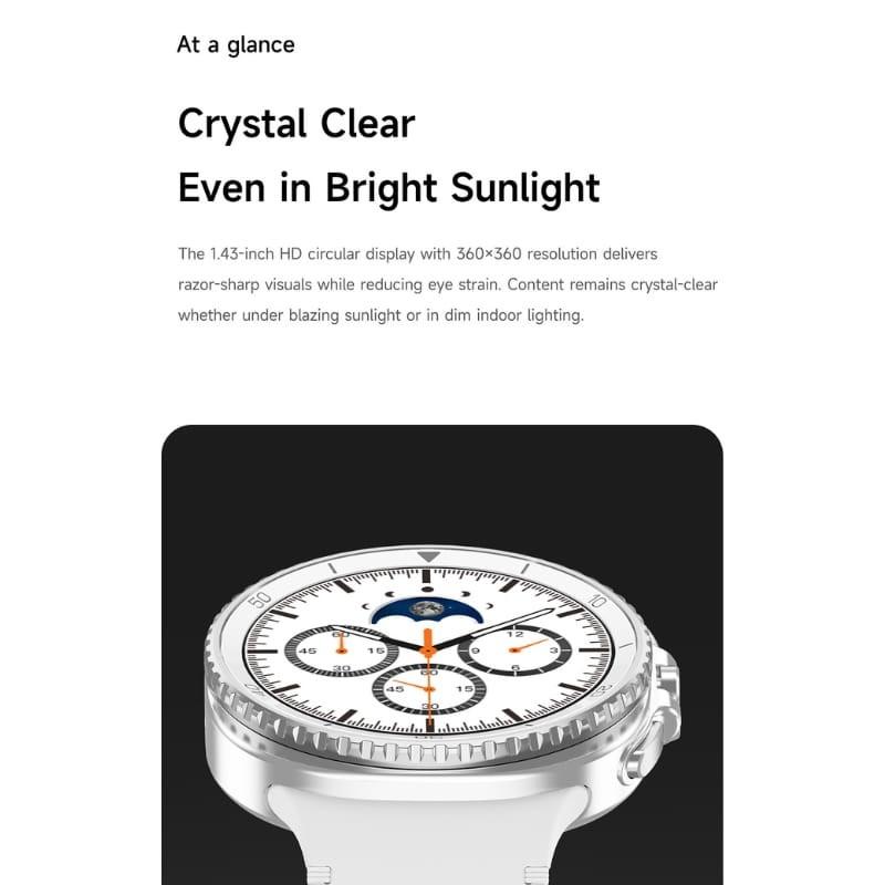 HD8C Blanc - Montre intelligente - caractéristiques de l'écran