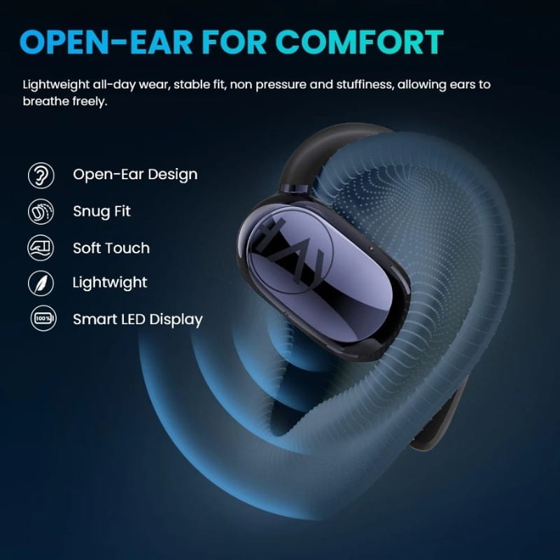 Haylou Earhook 1 TWS Negro - diseño open-ear