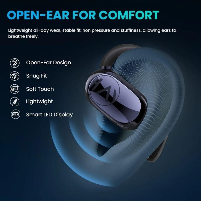 Haylou Earhook 1 TWS Negro - diseño open-ear