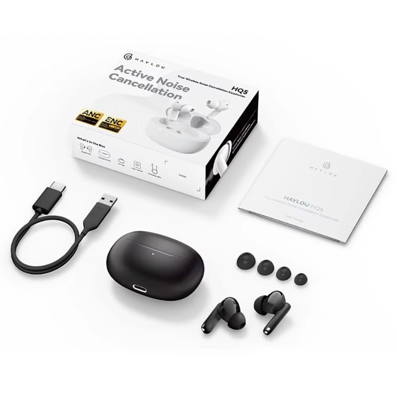 Haylou HQ5 ANC Noir - contenu de la boîte