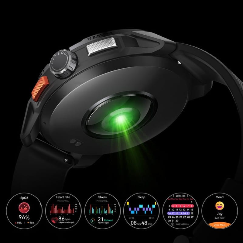 Haylou Solar Ultra Prata - sensor incorporado