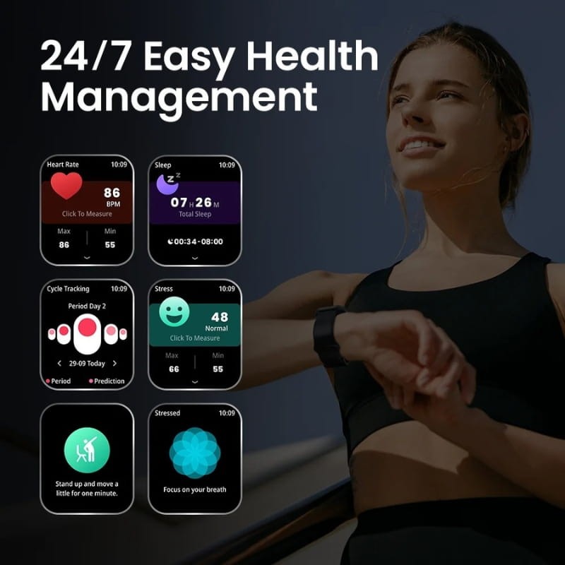 Haylou Watch 4 Branco - controlo da saúde