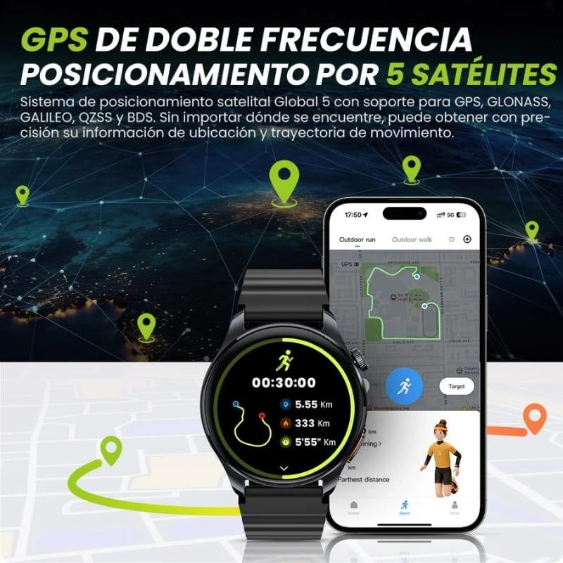 Haylou Watch 4S Preto - sistema GPS