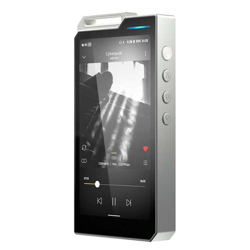 HiBy R4 Plata - Reproductor Hi-Res - vista a 45 grados