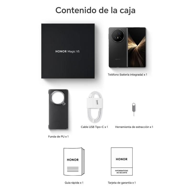 Honor Magic V5 5G 16Go/512Go Noir - contenu de la boîte