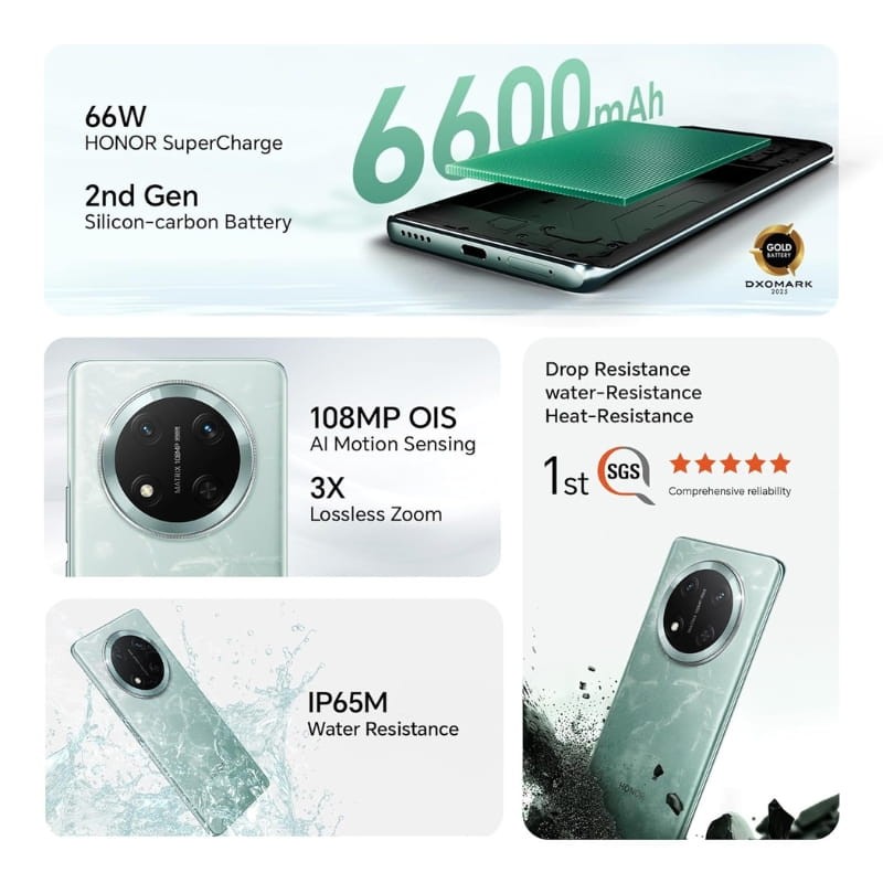 Honor X9C 5G 12 GB/256 GB Roxo - funções excepcionais