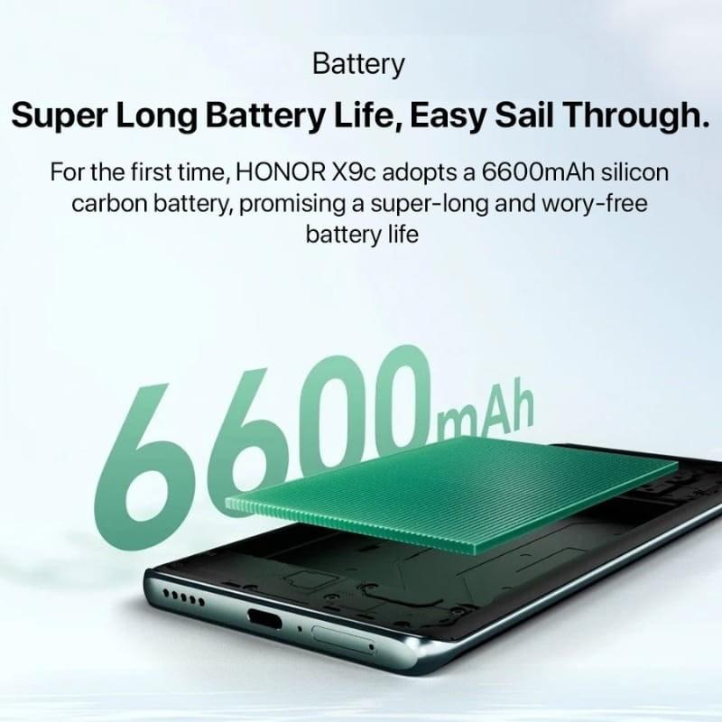 Honor X9C 5G 12 GB/256 GB Roxo - capacidade da bateria