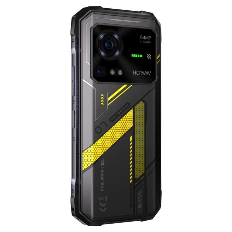 Hotwav Hyper 7 5G 8GB/256GB Amarelo Rugged - vista traseira