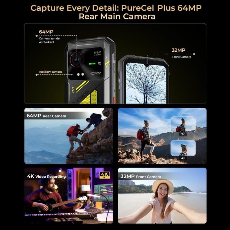 Hotwav Hyper 7 5G 8GB/256GB Preto Rugged - sistema de câmaras