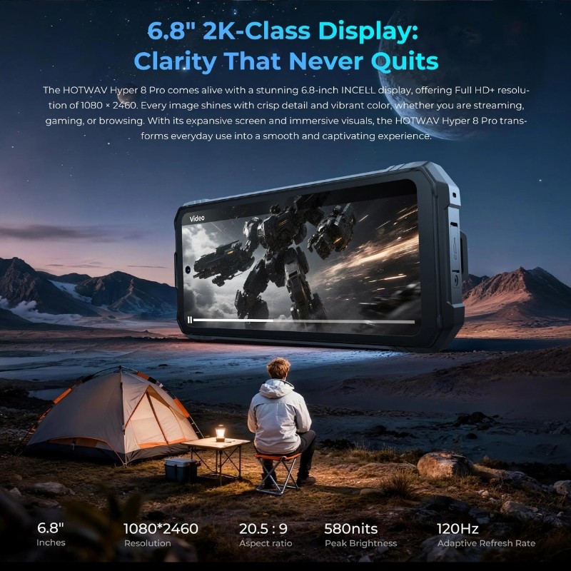 Hotwav Hyper 8 Pro 5G 12Go/512Go Robuste - écran