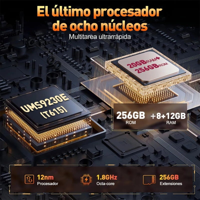 Hotwav Note 18 GT 8GB/256GB Dual SIM Negro - procesador y memoria