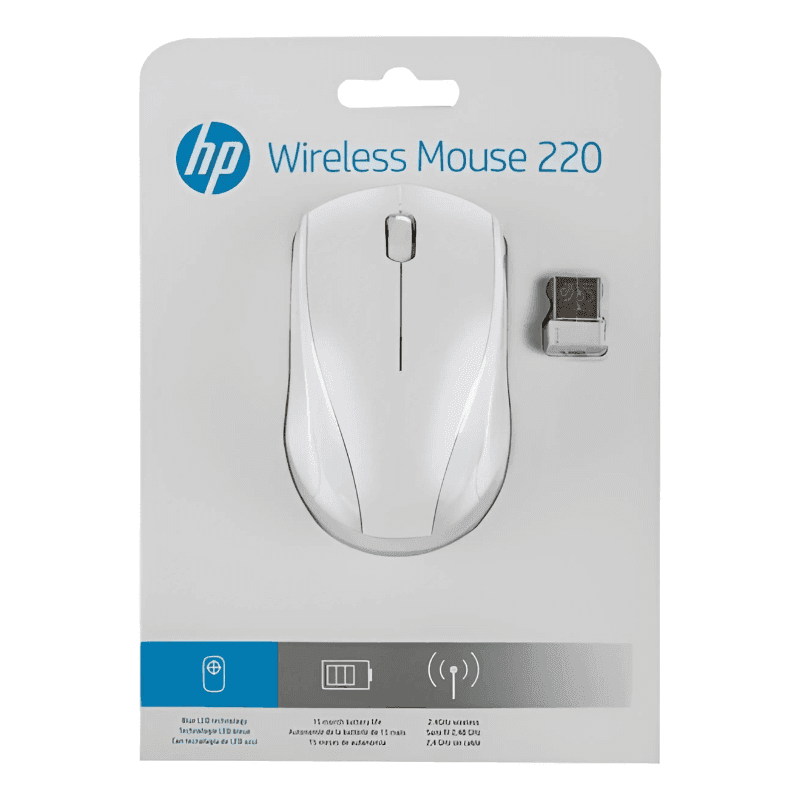 Pacote do Rato sem fio HP 220 Branco