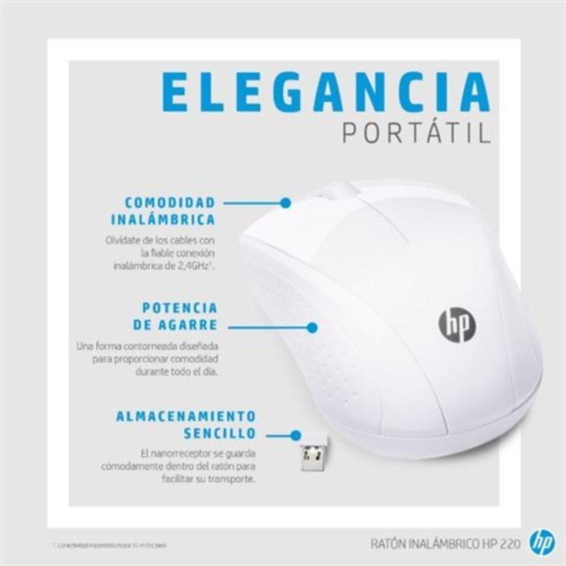 Design do Rato sem fio HP 220 Branco