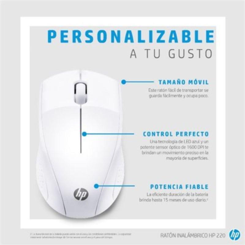 Ajustes personalizáveis do Rato sem fio HP 220 Branco