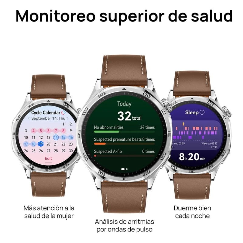 Huawei GT 5 46mm Correa de Cuero Marrón - monitoreo de salud