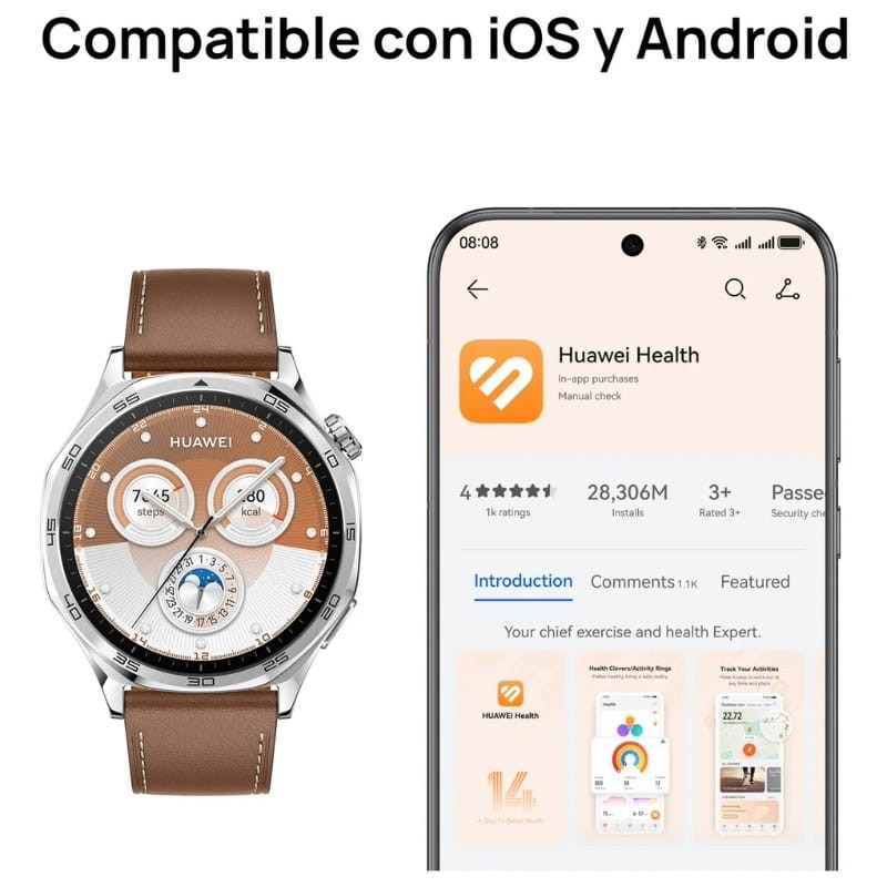 Huawei GT 5 46mm Correa de Cuero Marrón - compatibilidad