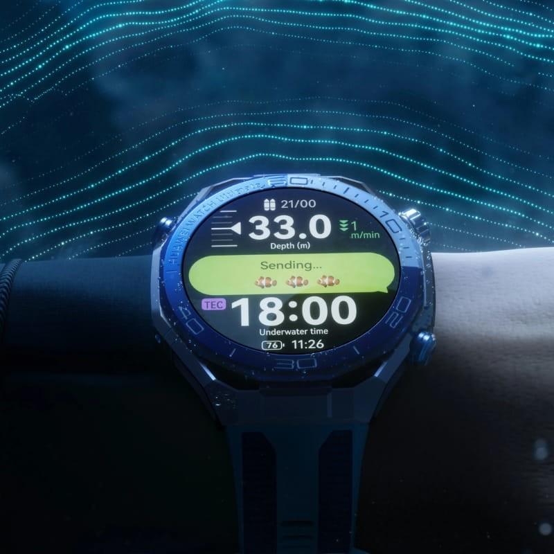 Huawei Watch Ultimate 2 Bleu/Blanc - communication sous-marine