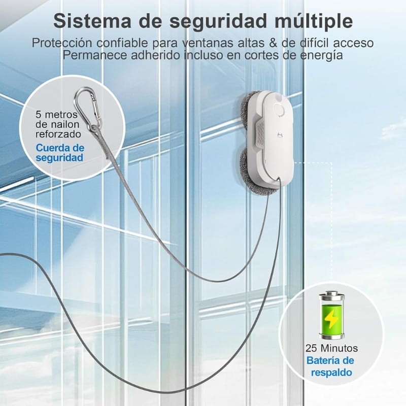 Hutt DDC56 - Robô limpador de vidros - sistema de segurança