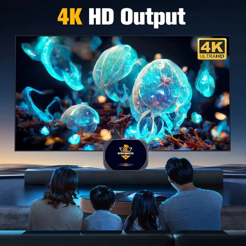 Hyper Base Retro Monster Console 4Go/32Go + carte 64 Go - Sortie vidéo 4K