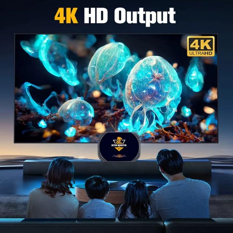 Hyper Base Retro Monster Console 4Go/32Go + carte 64 Go - Sortie vidéo 4K