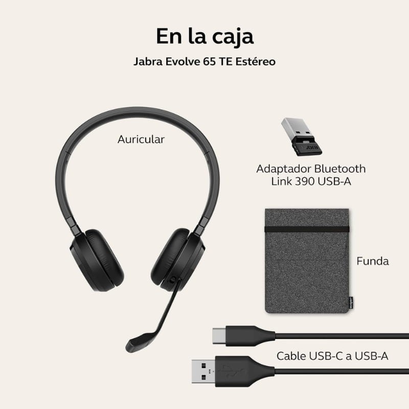 Jabra Evolve 65 TE MS Stéréo (USB-A) - contenu de la boîte
