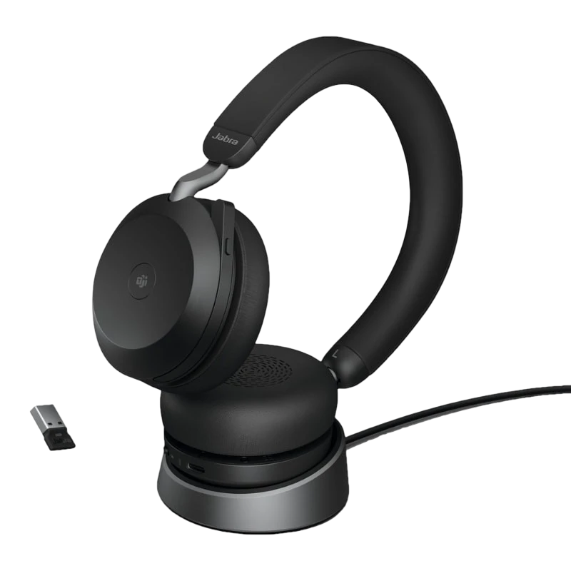Jabra Evolve2 75 UC ANC Negro - Auriculares Inalámbricos con Micrófono y Soporte de Carga