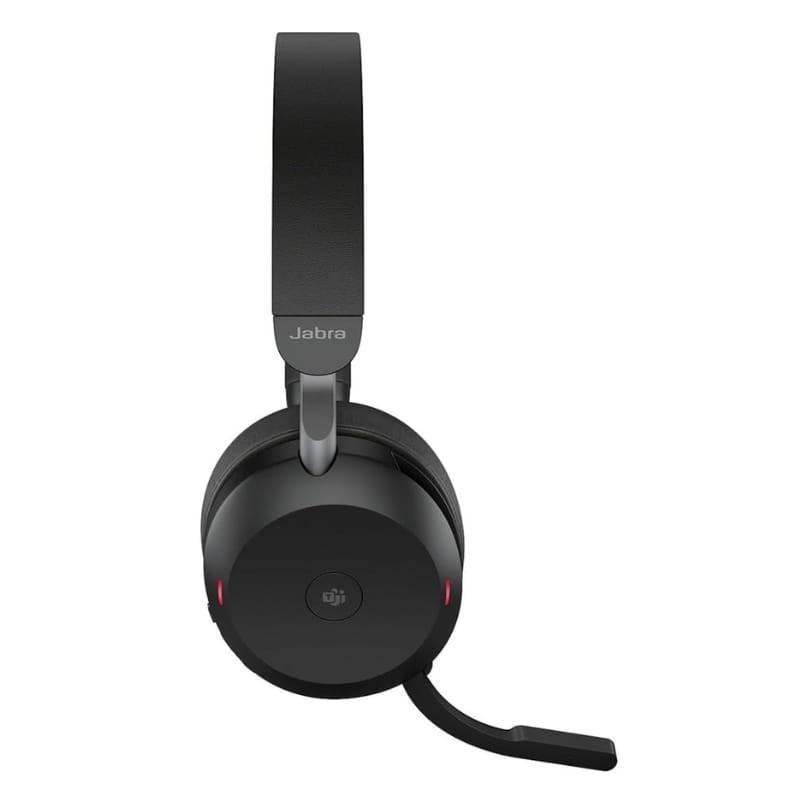 Jabra Evolve2 75 UC ANC Negro - Auriculares Inalámbricos con Micrófono y Soporte de Carga - vista lateral